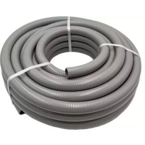 Tuyau PVC semi rigide Longueur 15M diamètre 32mm extérieur Coloris Gris souple diam intérieur 26mm ZENLYS