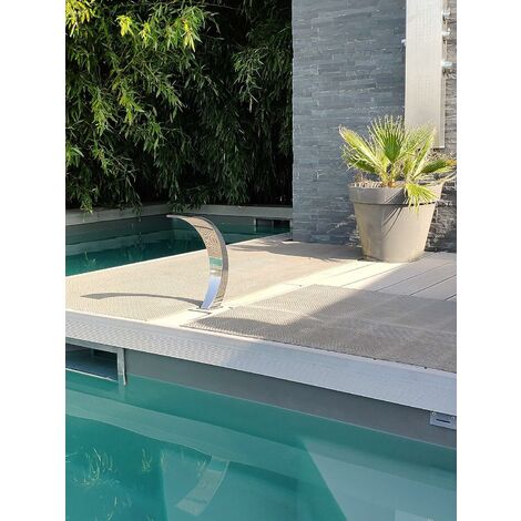 Cascade INOX 316 Mini Cobra – Fontaine piscine 35cm – Finition poli miroir – Raccord 1'' pour pompe 0,33 à 1 cv (1/2)