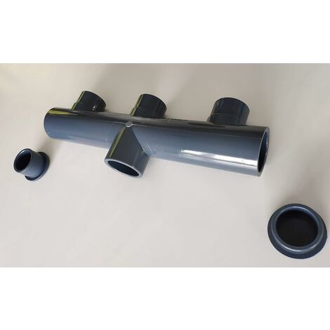 Interplast – Collecteur PVC 50mm PN16 – 1 entrée et 3 sorties femelle/mâle Ø 5cm – Conçu pour plomberie sous pression – Fabriqué en Espagne (1/4)
