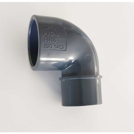 Coude PVC Pression 90° Male Femelle 50mm / 50mm intérieur vers 50mm extérieur PN16 / Piscine et arrosage