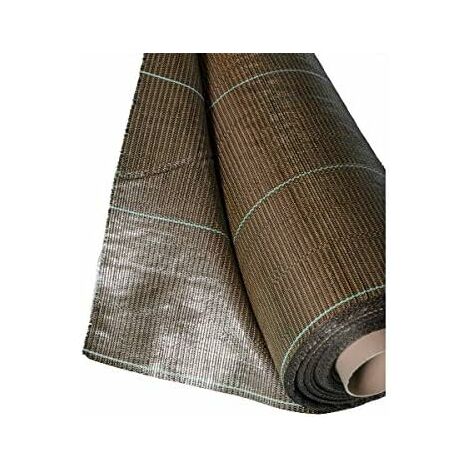 Toile de paillage tissée 130g/m2 marron – Largeur 3,3m – Longueur 5m – Résistante aux UV – Écologique et anti-mauvaises herbes