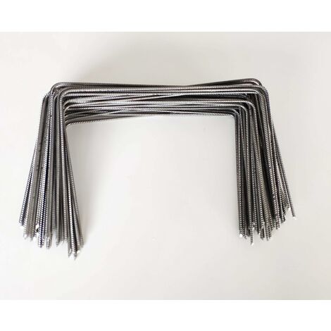 Lot de 50 Large XL Agrafes 30cm par 20/20cm Fixation Métal pour Toile de paillage ou geotextile avec Pointes biseautées (1/2)