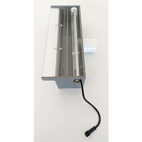 Lame d'eau LED Cascade Largeur 30cm à encastrer dans un mur / Entrée d'eau derrière / Débord 3cm