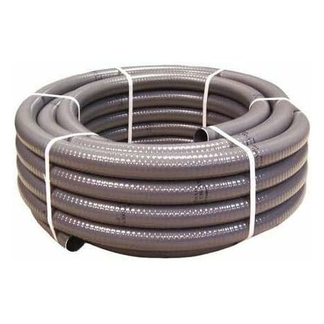 Tuyau d'aspiration piscine 50m – PVC souple semi-rigide Ø50mm – Résistant aux produits de piscine – Norme ISO EN 3994 – Espiroflex