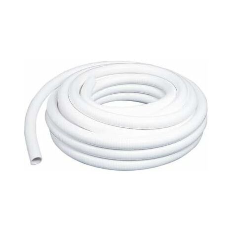 Couronne Rouleau 25m Tuyau Piscine PVC Blanc Pression Souple Semi-Rigide à coller diamètre 63mm extérieur