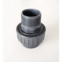Interplast – Raccord union mixte 3 pièces PVC pression ø 50 mm – Intérieur à coller vers filetage 11/2 – Pour plomberie et irrigation