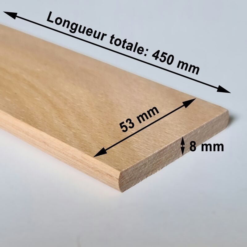 SCM Créations Lot De 3 Lattes 45 Cm – Largeur 53 Mm, 7 Plis Hêtre Français, Remplacement Sommier, Clic-clac, BZ – Fabriqué En France