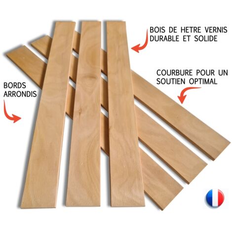 Lot De 3 Lattes En Hêtre 51 Cm - Renfort Pour Sommier, Clic-clac Ou Canapé Lit
