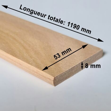 Lot 3 Lattes 90 Cm + 6 Embouts Clipsables 7 Plis Hêtre – Pour Sommier, Clic-Clac, BZ, Fabriqué En France SCM Créations