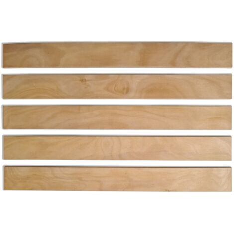 Scm Créations – Lot de 5 lattes 78 cm – Largeur 53 mm – Épaisseur 8 mm – 7 plis en hêtre verni – Pour clic-clac et BZ