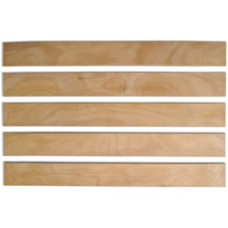 Scm Créations – Lot de 5 lattes de lit 610 mm – Largeur 53 mm – Épaisseur 8 mm – 7 plis en hêtre verni pour confort optimal
