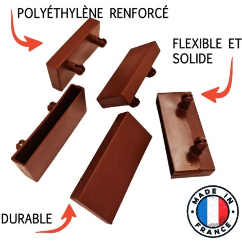 Lot 10 Embouts De Lattes 60mm Marron - Fixations Plastique Renforcé Pour Sommier Clic-Clac BZ