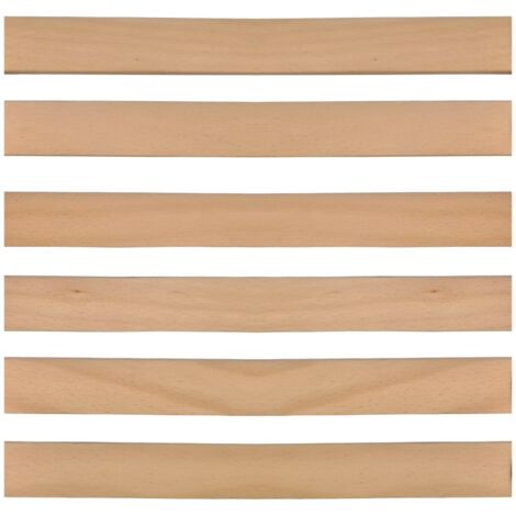 Scm Créations – Lot de 6 lattes 70 cm – Largeur 38 mm – Épaisseur 8 mm – Bois hêtre durable – 7 plis pour soutien matelas – Remplacement sommier clic-clac BZ