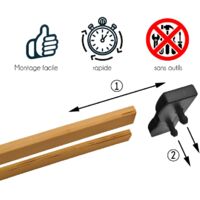Lot De 2 Lattes Sommier 79 Cm Hêtre 7 Plis - 38mm Largeur 8mm Épaisseur | Renfort Résistant Pour Lit Clic-Clac BZ