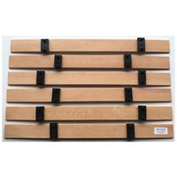 Lot 6 Lattes De Lit 79cm Avec 12 Embouts Clipsables - SCM Créations Hêtre 7 Plis 53mm Largeur - Qualité Française