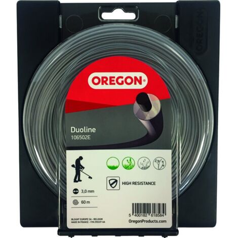 Fil débroussailleuse Rond Duoline Transparent/Noir ø2.4mm/90m Oregon 106501E