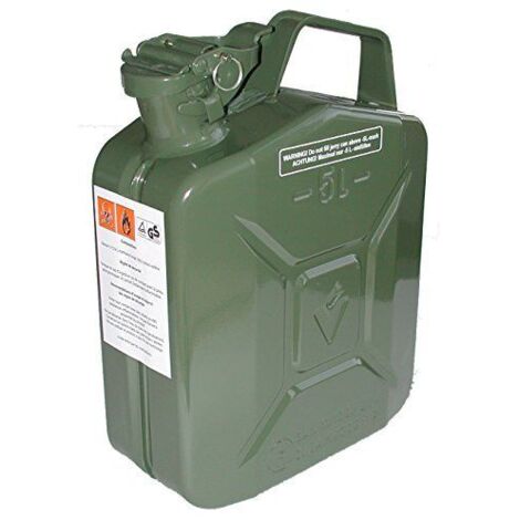 Jerrican métal hydrocarbure 5 litres vert
