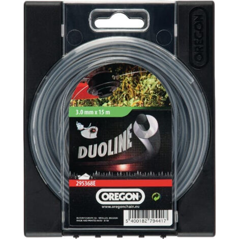 Fil débroussailleuse Rond Duoline Transparent/Noir ø3.0mm/15m Oregon 295368E