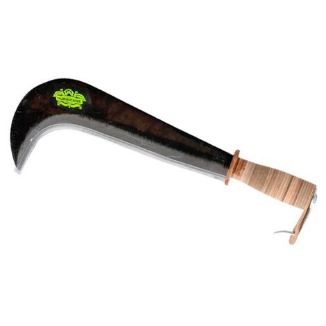 Serpe italienne à pointe longue 30 cm – Manche en cuir pour coupe efficace – Outil de jardinage professionnel