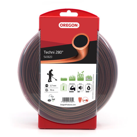 Fil débroussailleuse Rond Techni 280° Marron/Noir ø2.7mm/70m Oregon 545820
