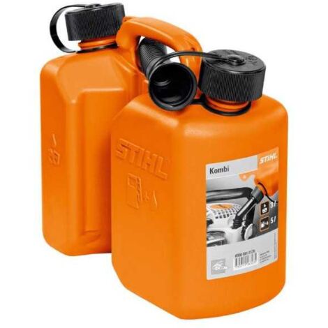 Stihl – Réservoir combiné 3L carburant et 1,5L huile – Plastique robuste – Fermetures à preuve d'enfant – Bec verseur inclus