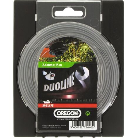 Oregon – Fil débroussailleuse rond Duoline 2.4mm – Longueur 15m – Performance optimale pour coupe nette – Résistance à l'usure 3/5 - 295367E
