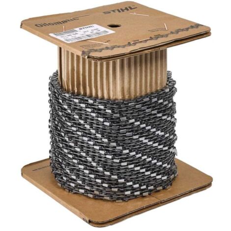 Stihl – Chaîne tronçonneuse 3/8 P – Jauge 1.1 – Maillons 25 pieds – Conçue pour bûcheronnage intensif – Micro chaînes demi-rondes - 36100000410
