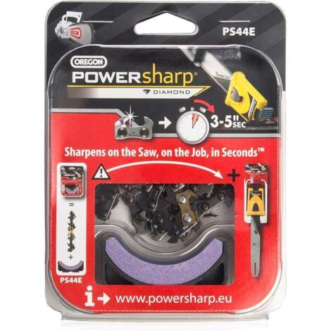 Oregon – Chaîne tronçonneuse PowerSharp – Longueur 40cm – 44 maillons – Pour bois dur – Pierre d'affûtage incluse