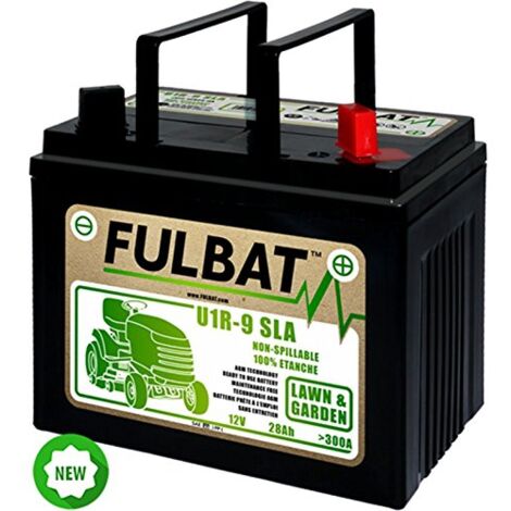 Fulbat – Batterie moto 12V 28Ah AGM étanche – Démarrage rapide pour tondeuses Husqvarna – Installation facile avec poignées - U1R-9