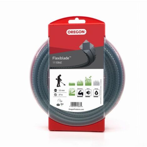 Oregon – Fil débroussailleuse carré Flexi-blade 3.5mm – Longueur 27m – Efficacité accrue pour travaux intensifs – Surface renforcée avec dents agressives - 111084E