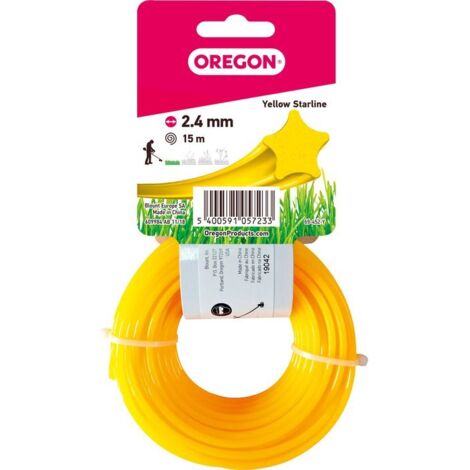 Fil débroussailleuse Etoile Nylon Jaune ø2.4mm/15m Oregon 69-452-Y (1/4)