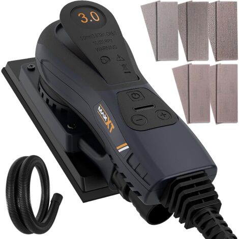Maxxt – Ponceuse excentrique électrique 350W – Vitesse variable 4000-10000 tr/min – Course orbitale 3mm – Pour ponçage bois dur et teck