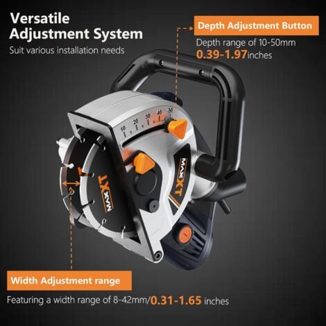 MAXXT Rainureuse de mur 1700W ，7000 tr/min - Fraise à fente - 50 mm de profondeur - 40 mm de largeur