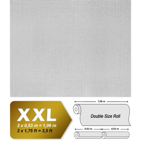 Papier peint non-tissé EDEM 80310BR60 blanc à peindre à texturé de fibre de verre 1 rouleau 26,50 m2