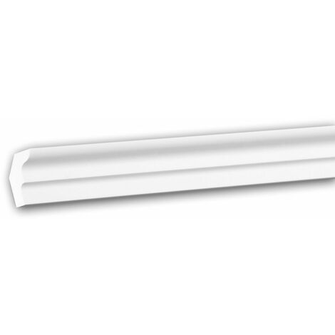 Profhome Decor – Corniche décorative polystyrène 2m Néo-Classicisme blanc – Résistante aux chocs – Longueur 200 cm – Largeur 1,7 cm – Hauteur 2,6 cm