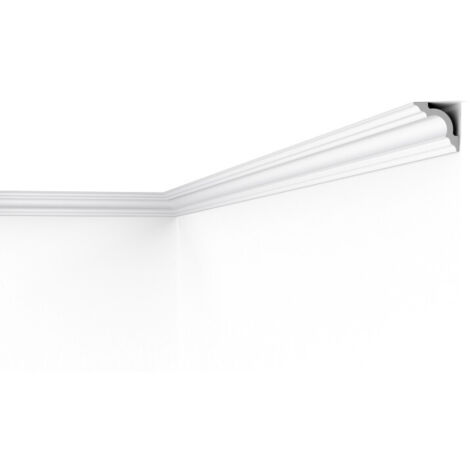 NMC – Moulure de plafond polystyrène extrudé 50 x 5 x 200 cm – Finition prétraitée blanche mat – Pour décoration intérieure – 1 pièce (1/3)