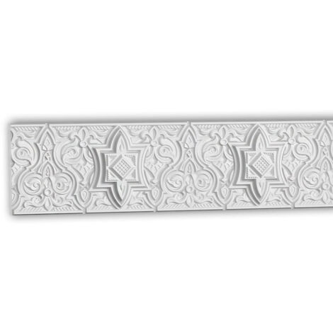 HEXIM Ornements Muraux Stuc PU – Lot De 2 (G2364L+R) – 207x104mm – Blanc, Résistant Aux Chocs – Déco Intérieur/Extérieur