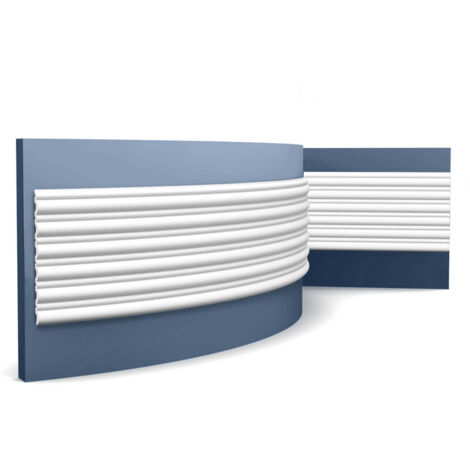 3d panneau mural Orac Decor WX211F FLUTE Lambris mural Panneau acoustique Moulure flexible Cimaise Moulure en stuc Moulure décorative design moderne blanc 2 m (1/5)