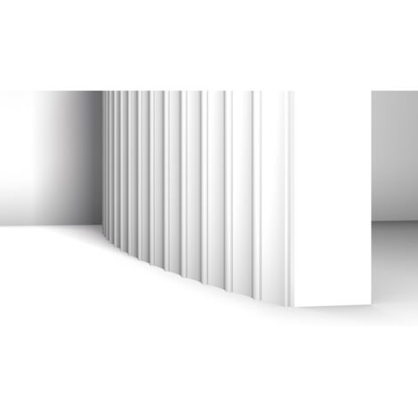 3d panneau mural NMC DORIQUE FLEX ARSTYL Noel Marquet Lambris mural Panneau acoustique Moulure flexible Cimaise Moulure en stuc Moulure décorative design moderne blanc 2 m (1/5)
