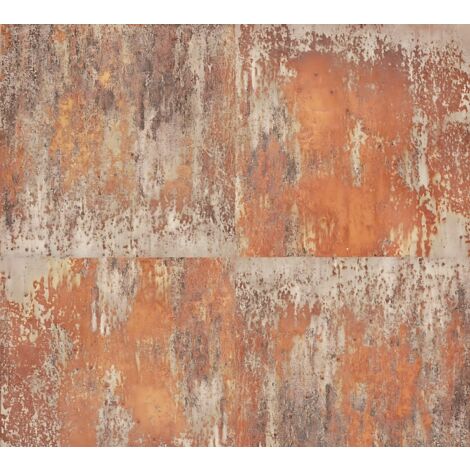 Papier peint rétro Profhome 361182 papier peint intissé lisse au style rétro mat orange brun 5,33 m2