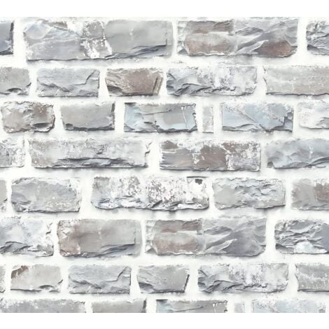 Papier peint aspect pierre carrelage Profhome 361403 papier peint intissé lisse avec un dessin nature mat gris bronze 5,33 m2