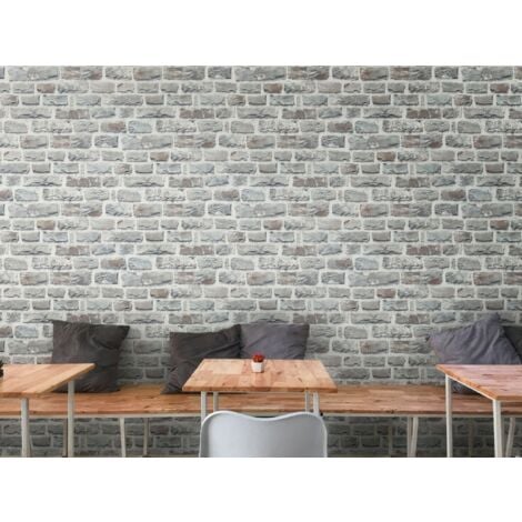 Papier peint aspect pierre carrelage Profhome 361403 papier peint intissé lisse avec un dessin nature mat gris bronze 5,33 m2