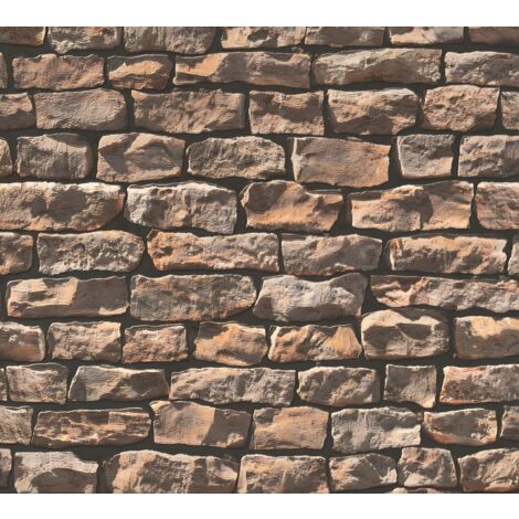 Papier peint aspect pierre carrelage Profhome 907912 papier peint intissé lisse avec un dessin nature mat gris beige 5,33 m2