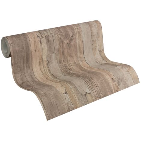 Papier peint style country Profhome 954053 papier peint intissé lisse avec un dessin nature mat beige brun 5,33 m2