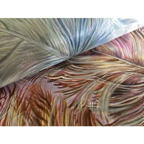 Papier peint exclusif Profhome 822205 papier peint vinyle gaufré avec des plumes brillant pourpre vieux-rose jaune or argent 5,33 m2