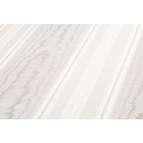 Papier peint à rayures Profhome 765819 papier peint vinyle légèrement texturé avec des rayures mat blanc 5,33 m2