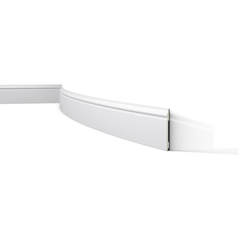 NMC – Plinthe pvc flexible 200 cm – Polyuréthane blanc – Hauteur 12 cm – Largeur 1.5 cm – Protection contre chocs et humidité