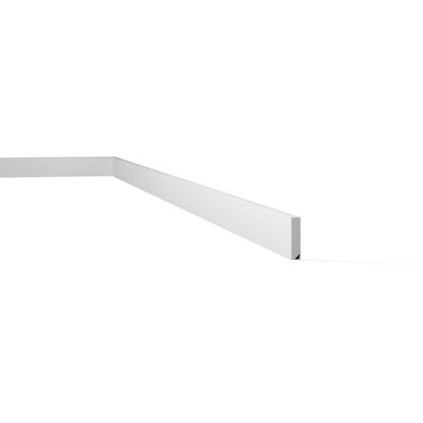 NMC – Moulure décorative blanche 2 m – Plinthe moderne en polystyrène extrudé – Résistante aux chocs – Finition prépeinte RAL 9016 (1/8)