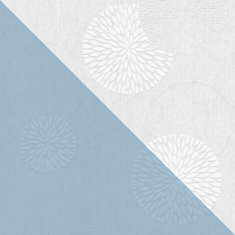 Papier peint floral Profhome 321301 papier peint intissé à peindre texturé avec un dessin floral mat blanc 5,33 m2 (1/5)