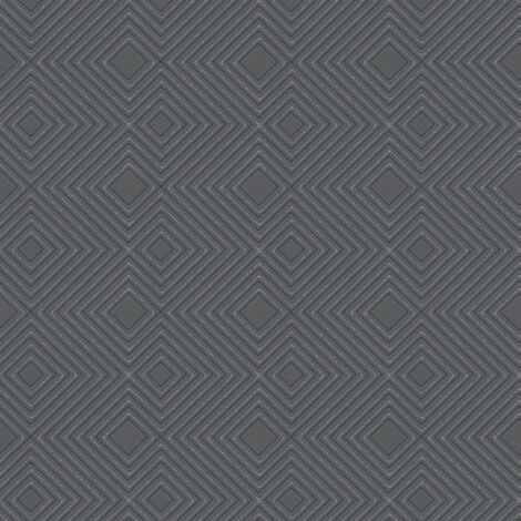 Papier peint à motifs graphiques Profhome 377581 papier peint intissé légèrement texturé avec des figures géométriques scintillant gris 5,33 m2 (1/5)